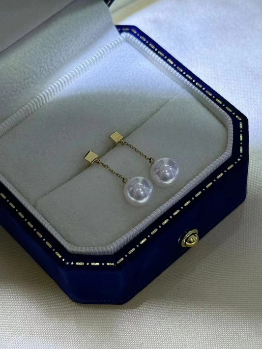 18K Gold Akoya Pearl Threader Earrings(18k金akoya耳线)
