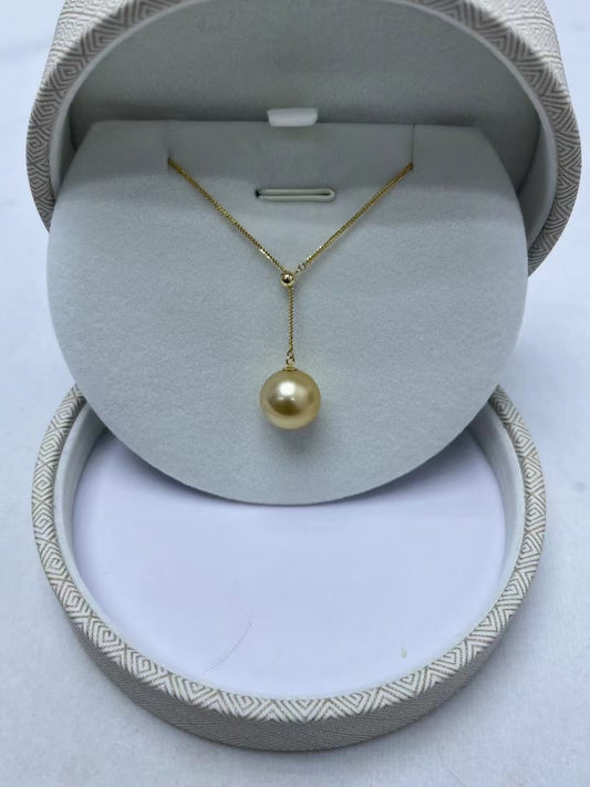 18K Gold Y-Chain with Beads(18K金珠y字链)