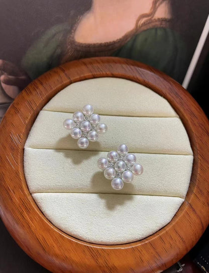 Star-Burst Freshwater Akoya-Style Pearl Stud Earrings（星芒淡水AK珍珠耳钉）