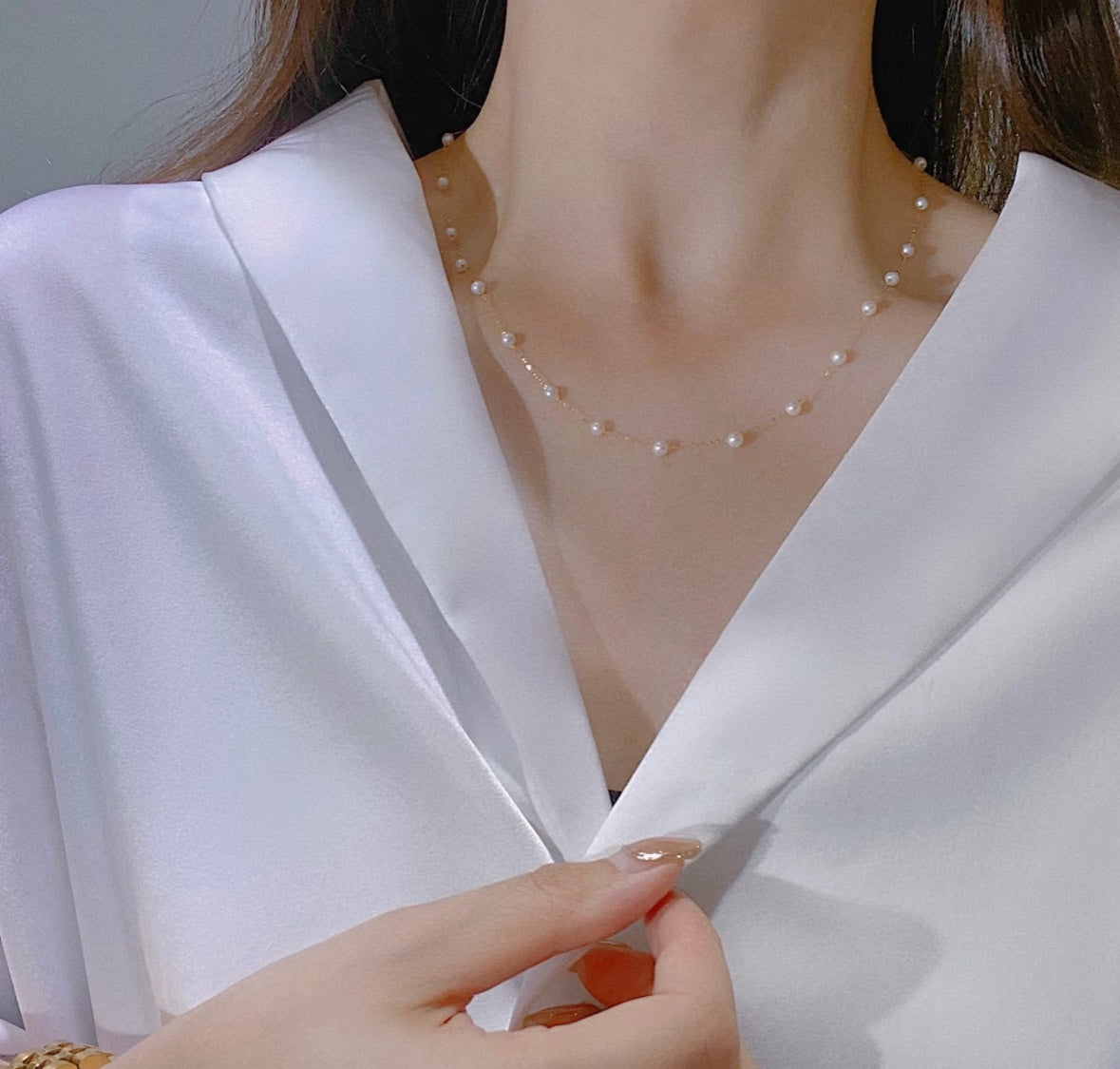 "Starry Sky" Pearl Necklace（满天星珍珠项链）