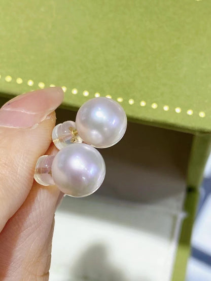 Akoya珍珠素钉（8-9mm）/ Akoya Pearl Studs (8–9mm)