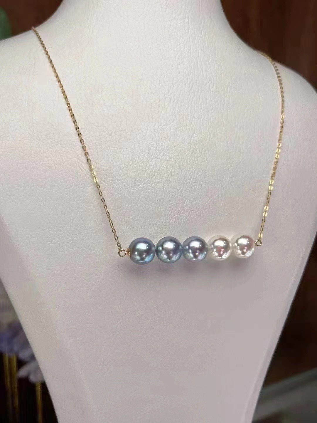 18K Gold Akoya Saltwater Pearl Necklace（18k金海水Akoya珍珠项链）