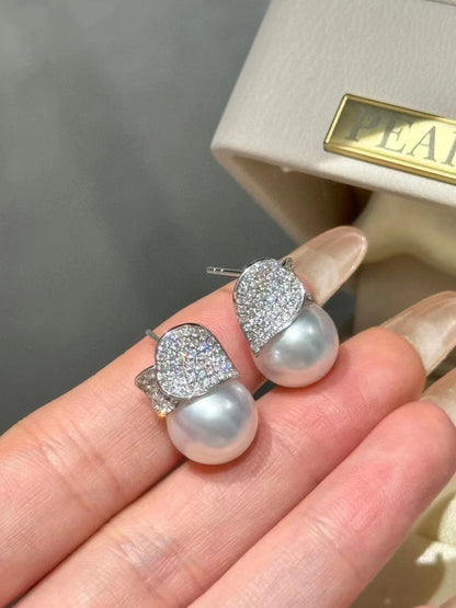 "Venus" Australian White Pearl Stud Earrings（澳白“维纳斯‘’珍珠耳钉）