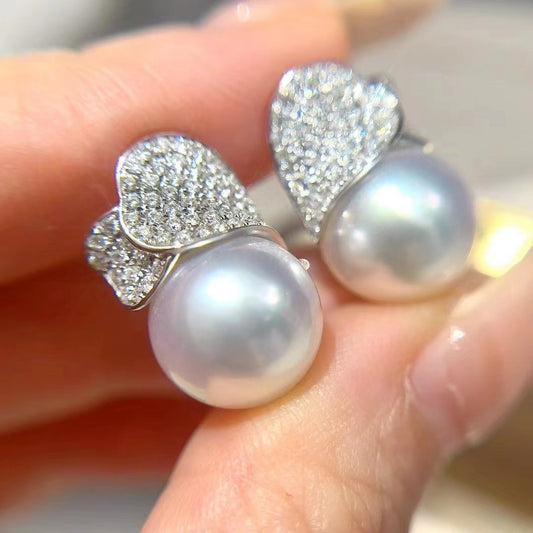 "Venus" Australian White Pearl Stud Earrings（澳白“维纳斯‘’珍珠耳钉）