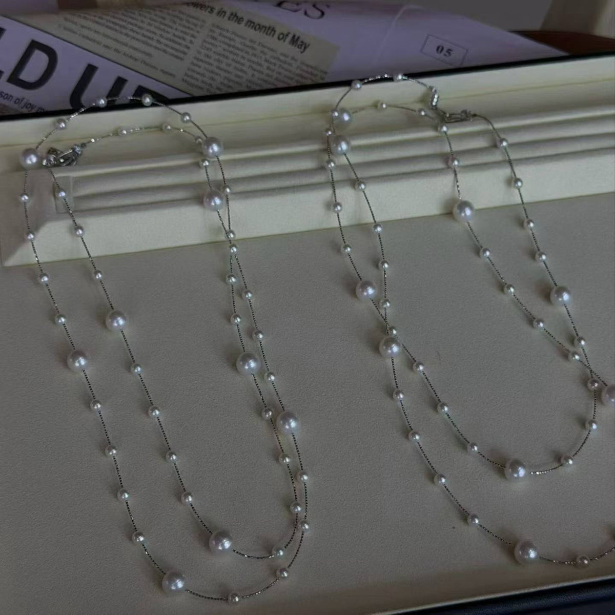 4–5mm/7–8mm Freshwater Pearl "Starry Galaxy" Sweater Chain(淡水璀璨星河毛衣链)