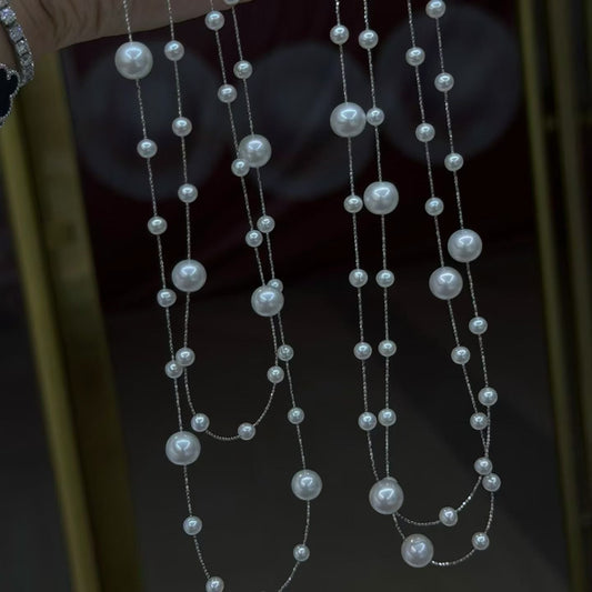 4–5mm/7–8mm Freshwater Pearl "Starry Galaxy" Sweater Chain(淡水璀璨星河毛衣链)