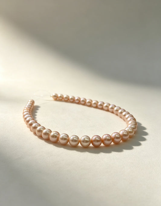Freshwater "Chinese Red" Pearl Necklace（淡水中国红珍珠项链）